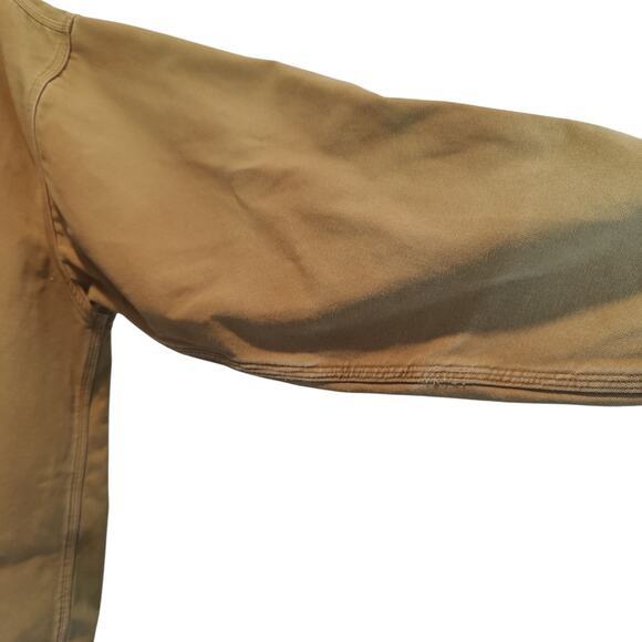 Carhartt Sz L S96BRN Flannel Lined Shirt Jacket Shacket Snap Front Distressed - Picture 8 of 9